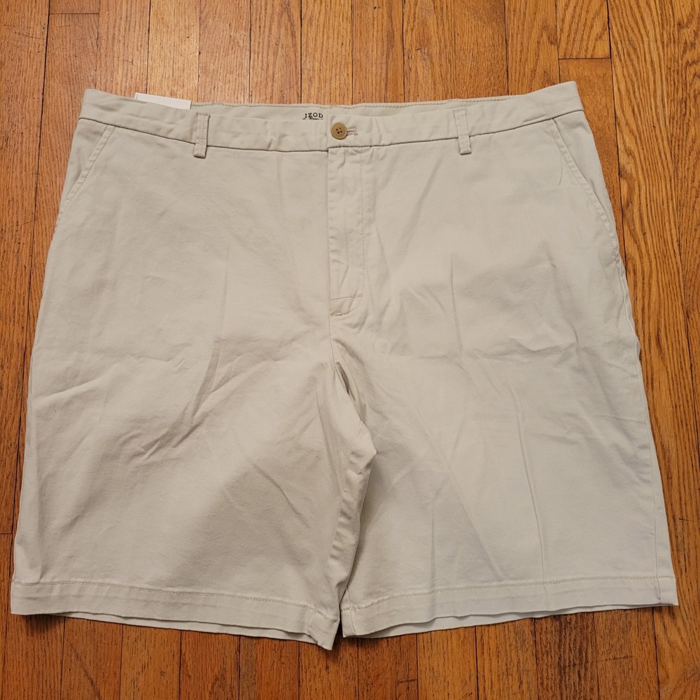 IZOD Saltwater Relaxed Classics Tan Khaki Stretch‎ Chino Shorts 42 NWT Summer
